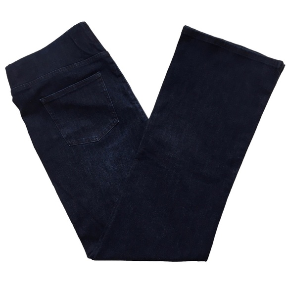 Soft Surroundings The Ultimate Pull-On Bootcut Dark Wash Blue Denim Jeans Large - Picture 16 of 16